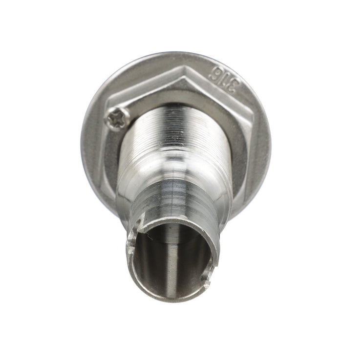 Seachoice 50-18591 Thru Hull Fitting, Mega-Flow Dripless, 316 Stainless Steel, Fits 5/8" Hose, 1-1/2" Max Hull