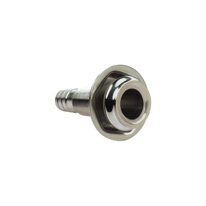 Seachoice 50-18591 Thru Hull Fitting, Mega-Flow Dripless, 316 Stainless Steel, Fits 5/8" Hose, 1-1/2" Max Hull