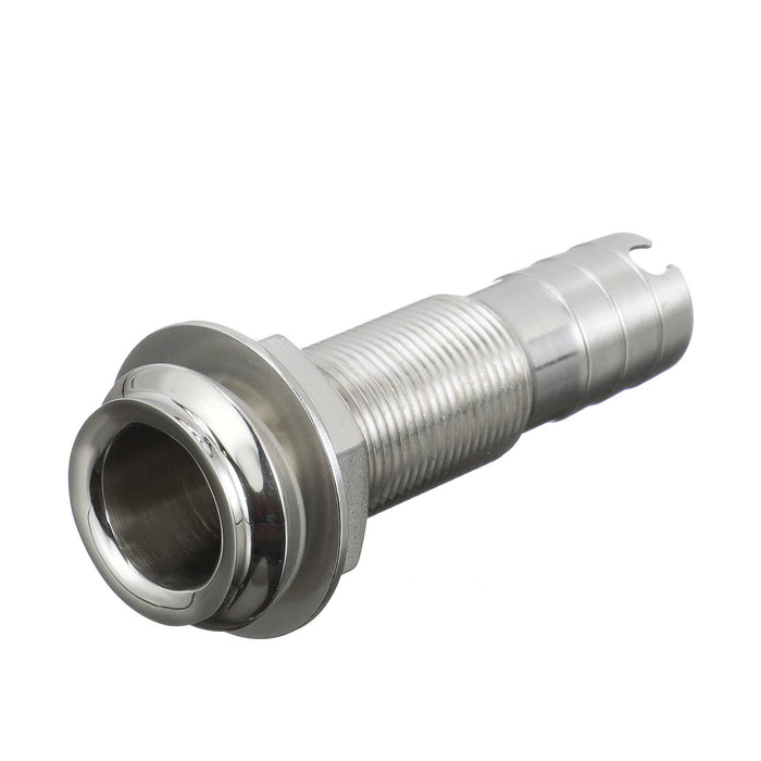 Seachoice 50-18601 Thru Hull Fitting, Mega-Flow Dripless, 316 Stainless Steel, Fits 3/4" Hose, 1-1/2" Max Hull