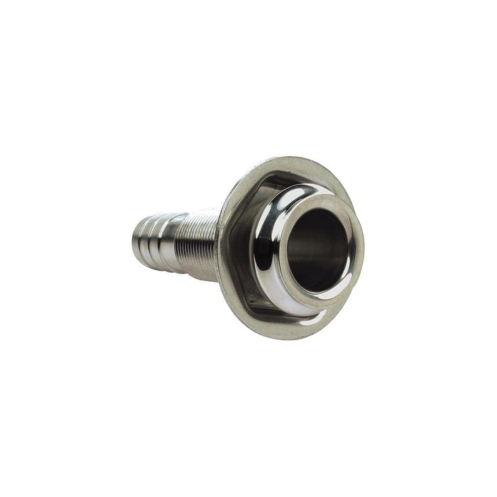 Seachoice 50-18601 Thru Hull Fitting, Mega-Flow Dripless, 316 Stainless Steel, Fits 3/4" Hose, 1-1/2" Max Hull