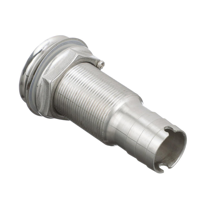 Seachoice 50-18611 Thru Hull Fitting, Mega-Flow Dripless, 316 Stainless Steel, Fits 1" Hose, 1-1/2" Max Hull