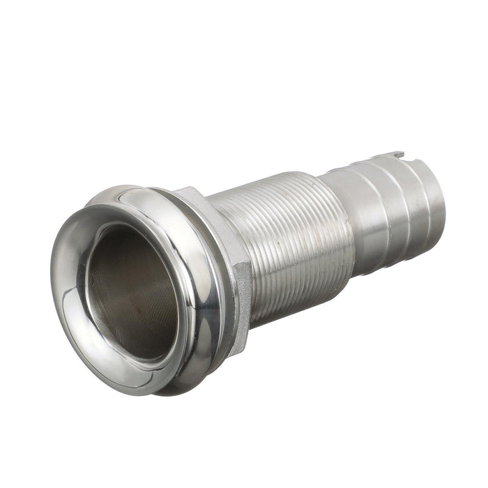 Seachoice 50-18611 Thru Hull Fitting, Mega-Flow Dripless, 316 Stainless Steel, Fits 1" Hose, 1-1/2" Max Hull