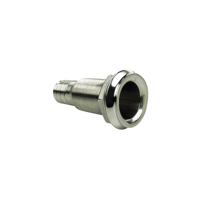 Seachoice 50-18611 Thru Hull Fitting, Mega-Flow Dripless, 316 Stainless Steel, Fits 1" Hose, 1-1/2" Max Hull