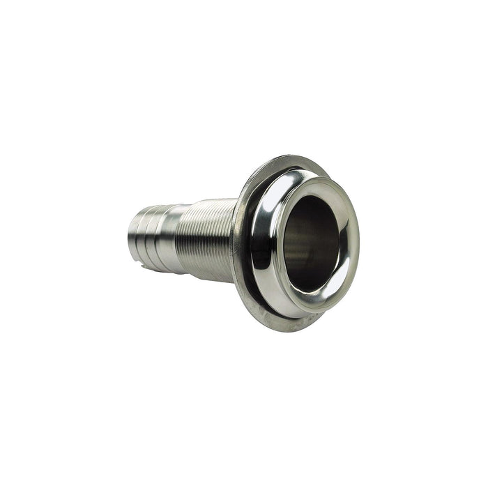 Seachoice 50-18611 Thru Hull Fitting, Mega-Flow Dripless, 316 Stainless Steel, Fits 1" Hose, 1-1/2" Max Hull