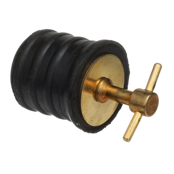 Seachoice 50-18861 Twist-Turn 1.25 In. Marine Boat Brass Drain Plug w/ Neoprene, Seal
