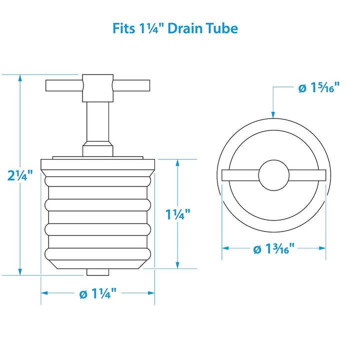 Seachoice 50-18861 Twist-Turn 1.25 In. Marine Boat Brass Drain Plug w/ Neoprene, Seal