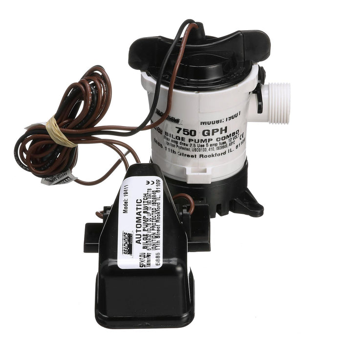 Seachoice 05703-01SC Automatic Bilge Pump w/ Float Switch, 750 GPH, 3/4 In. Hose Size