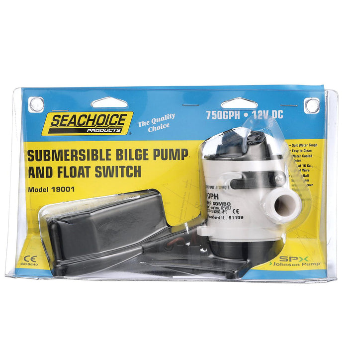 Seachoice 05703-01SC Automatic Bilge Pump w/ Float Switch, 750 GPH, 3/4 In. Hose Size