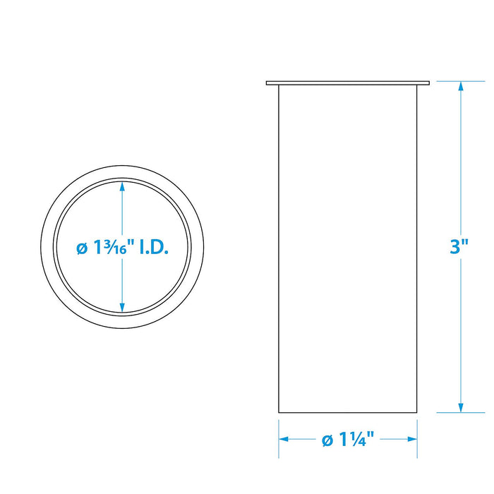 Seachoice 19091 3 in. Brass Drain Tube, 1.25 in. Diameter