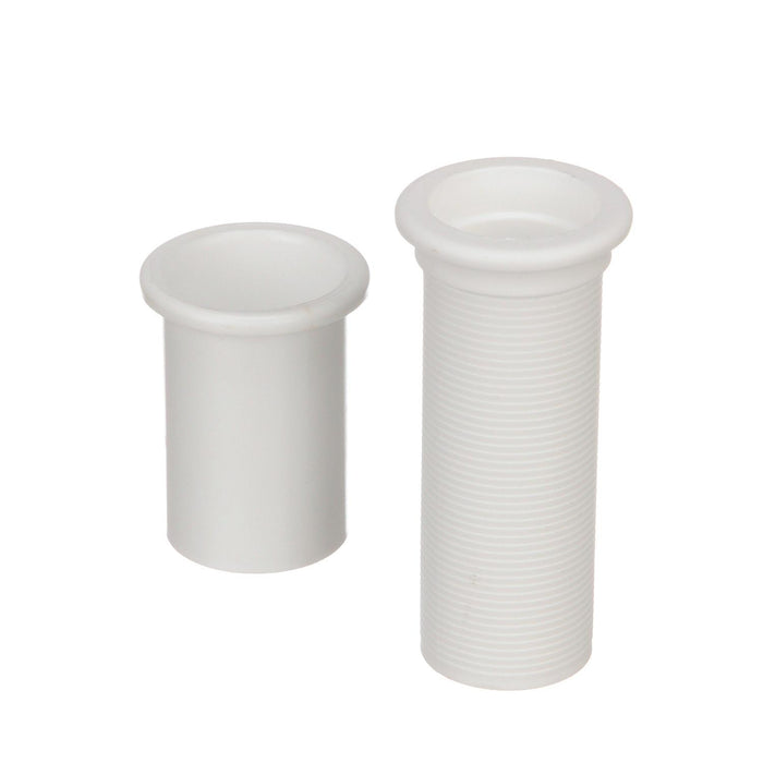 Seachoice 19131 Adjustable Splashwell Drain Tube, Fits 1-1/4 in. Opening, White Plastic
