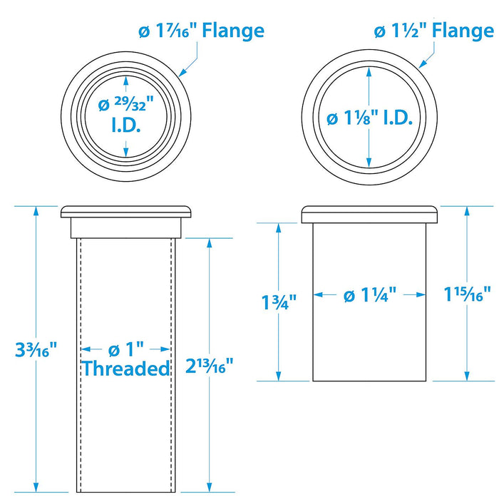 Seachoice 19131 Adjustable Splashwell Drain Tube, Fits 1-1/4 in. Opening, White Plastic