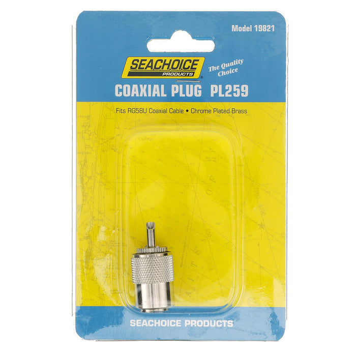 Seachoice 19821 PL259 Male Adapter, VHF Cable Antenna Connector