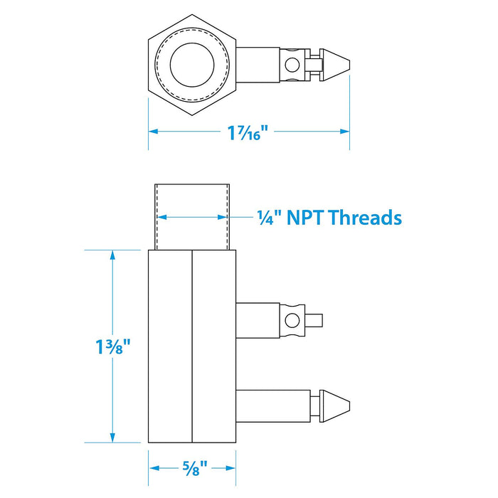 Seachoice 20511 Deluxe Fuel Connector for OMC (Evinrude/Johnson), Male, 1/4 in. NPT