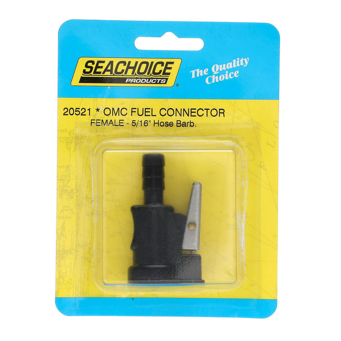 Seachoice 20521 Deluxe Fuel Connector Hose Fitting for Evinrude/Johnson, Female, 5/16 In. Barb