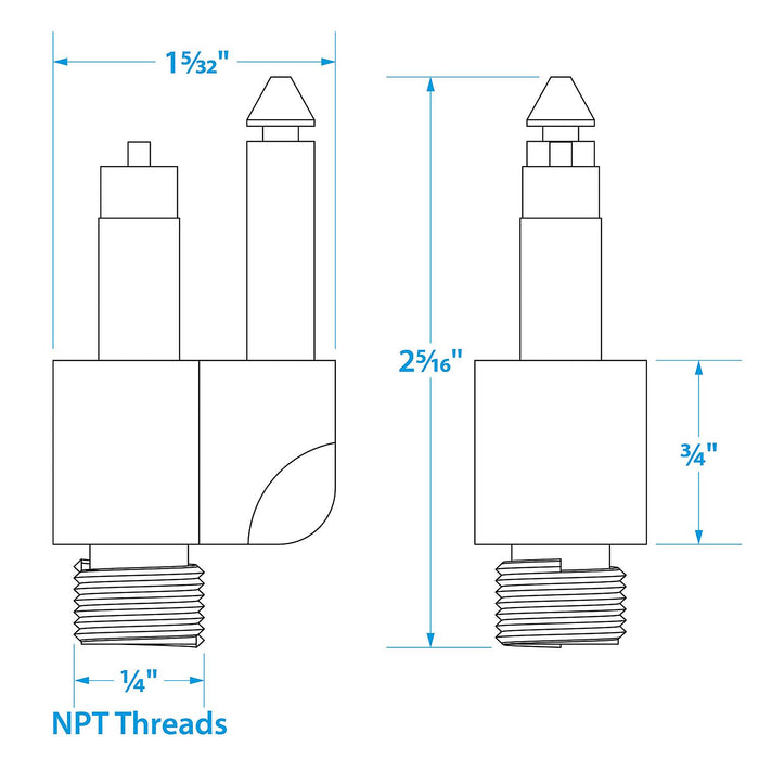 Seachoice 20591 Fuel Connector for Mercury (1998 and Newer), Male, 1/4 in. NPT