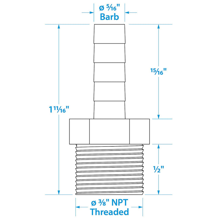 Seachoice 50-20781 Brass Male Hose Barb