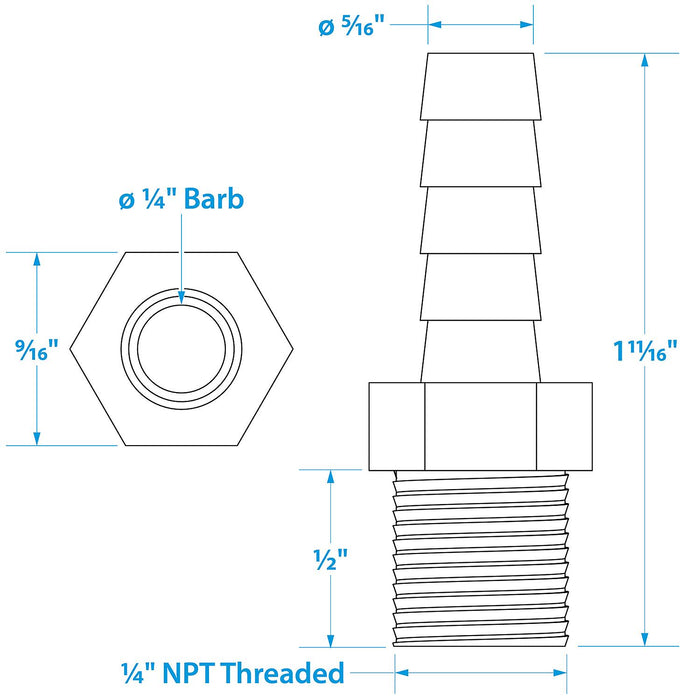 Seachoice 50-20801 Brass Male Hose Barb