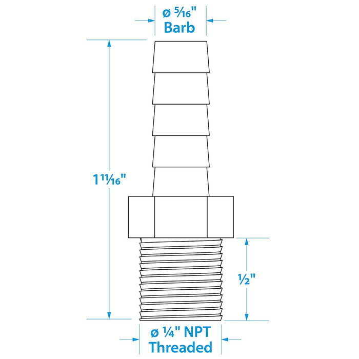Seachoice 50-20811 Brass Male Hose Barb