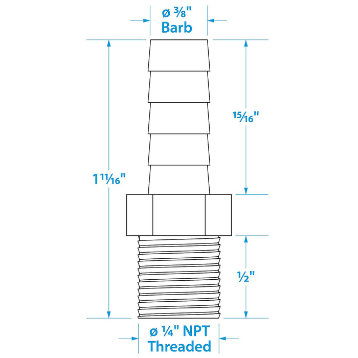 Seachoice 50-20821 Brass Male Hose Barb
