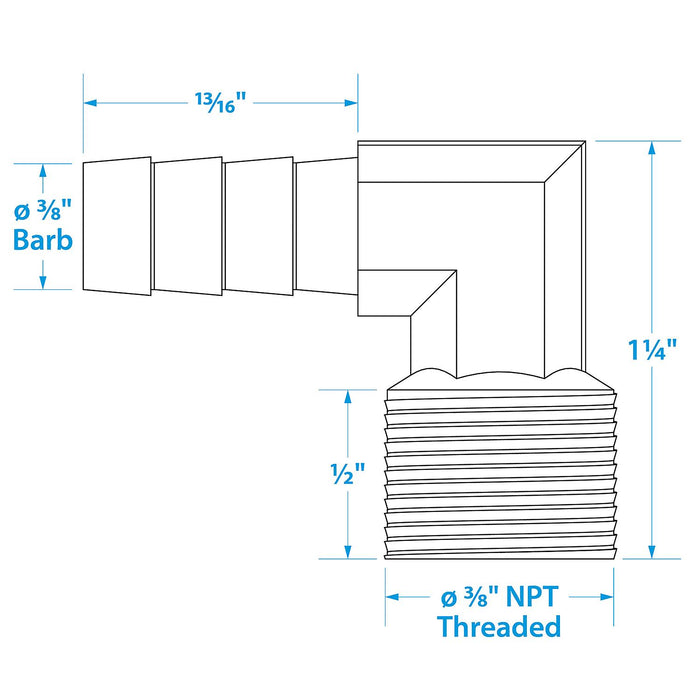 Seachoice 90 Degree Brass Fuel Elbow