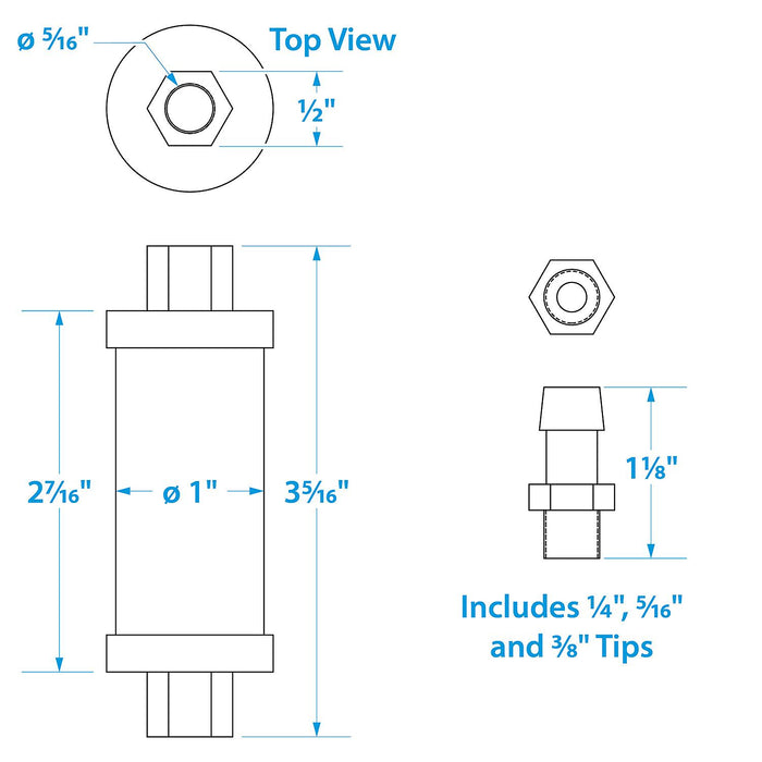 Seachoice 20941 in-Line Fuel Filter, Clear Body, Universal Fit
