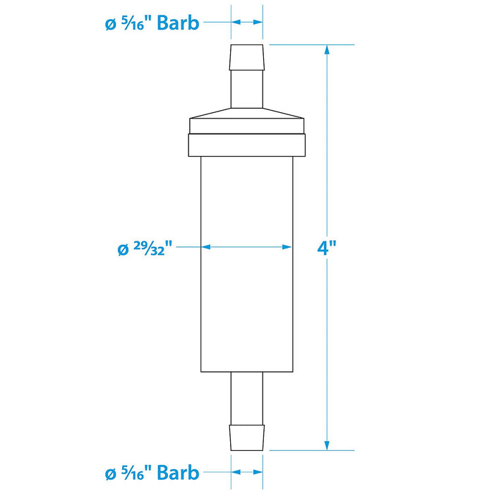 Seachoice 21111 in-Line Fuel Filter, 5/16 in., Plastic, Outboard, 20 Micron