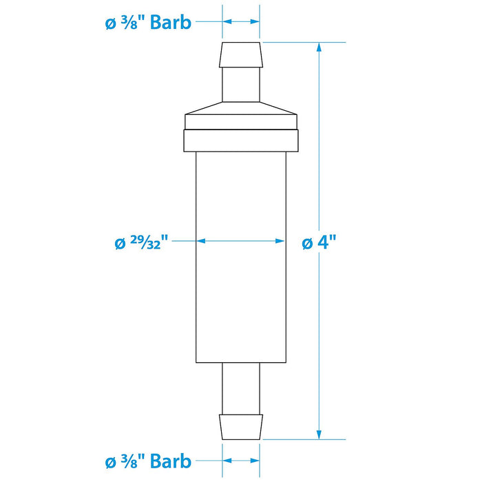 Seachoice 21121 in-Line Fuel Filter, 3/8 in., Plastic, Outboard, 20 Micron
