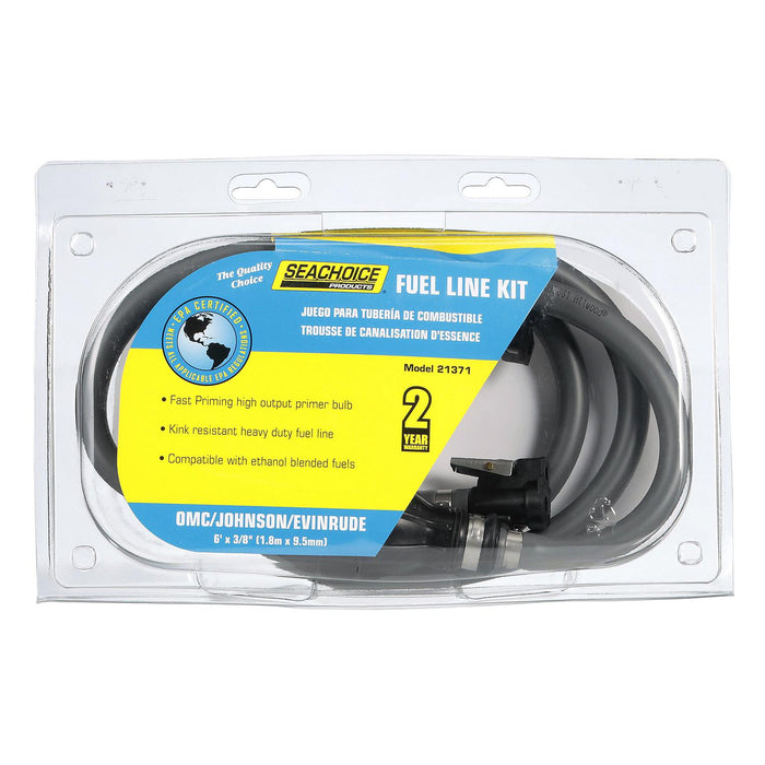 Seachoice 21371 Fuel Line Assemblies Outboard Engines OMC/Johnson/Evinrude, 3/8" x 6'