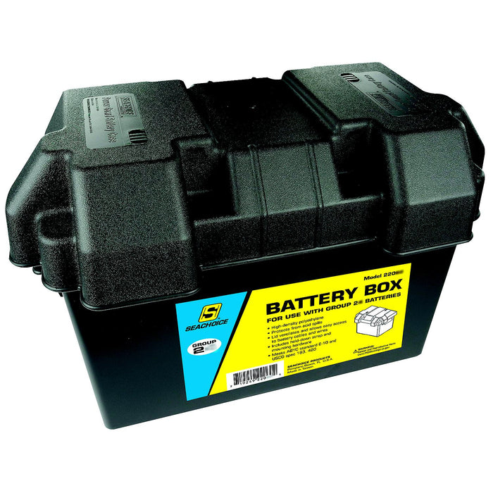 Seachoice 22080 USCG-Approved Marine Group 27 Series Standard Battery Box w/, Strap & Mount Kit