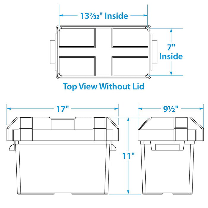 Seachoice 22080 USCG-Approved Marine Group 27 Series Standard Battery Box w/, Strap & Mount Kit