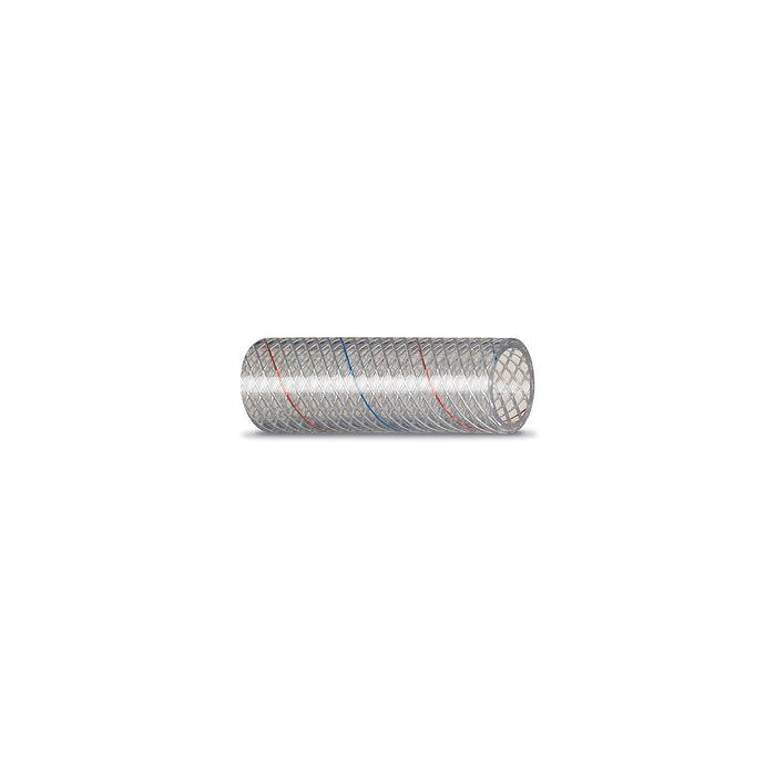 Seachoice 162-0386 23541 Clear Reinforced PVC Tubing w/Red & Blue Tracer 162, Series 3/8" x 50'