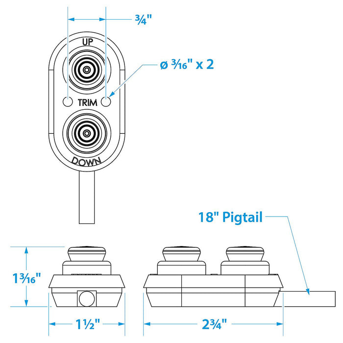 Seachoice 50-28131 Transom Trim Control