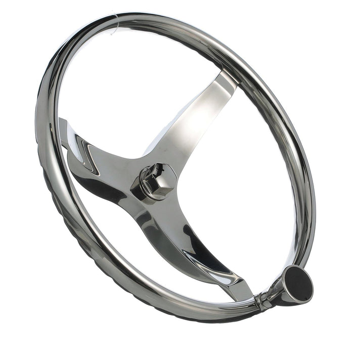Seachoice 28481 Stainless Steel Sports Steering Wheel With Turning Knob