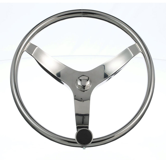 Seachoice 28481 Stainless Steel Sports Steering Wheel With Turning Knob