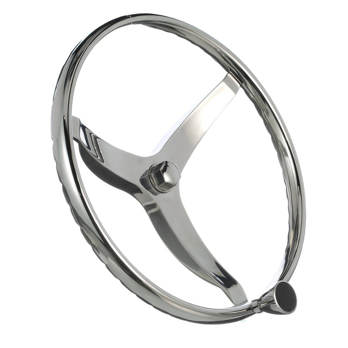 Seachoice 28531 Stainless Steel Sports Steering Wheel With Turning Knob