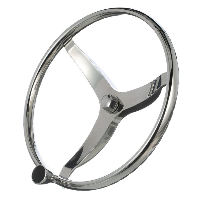 Seachoice 28531 Stainless Steel Sports Steering Wheel With Turning Knob
