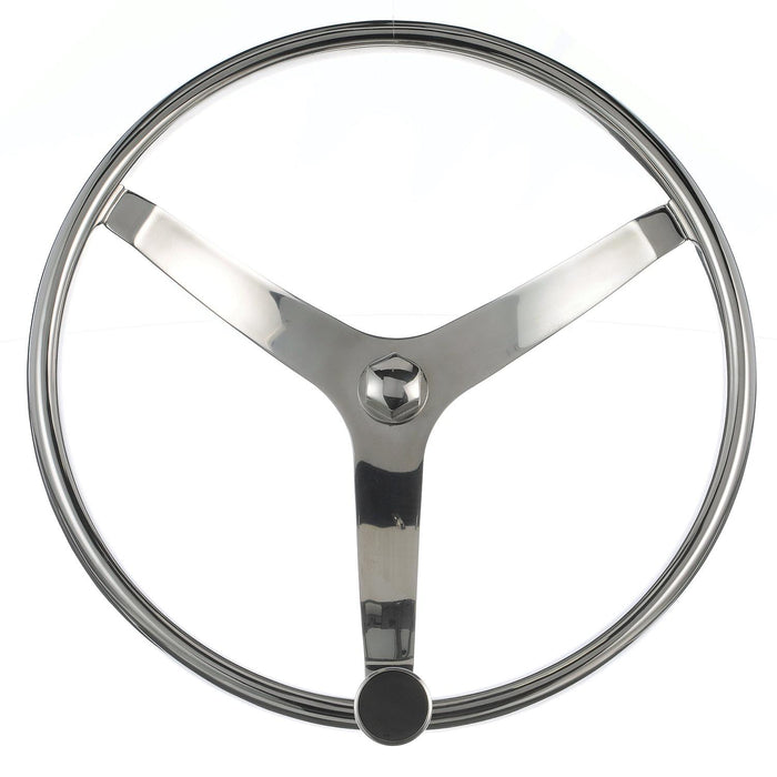 Seachoice 28531 Stainless Steel Sports Steering Wheel With Turning Knob