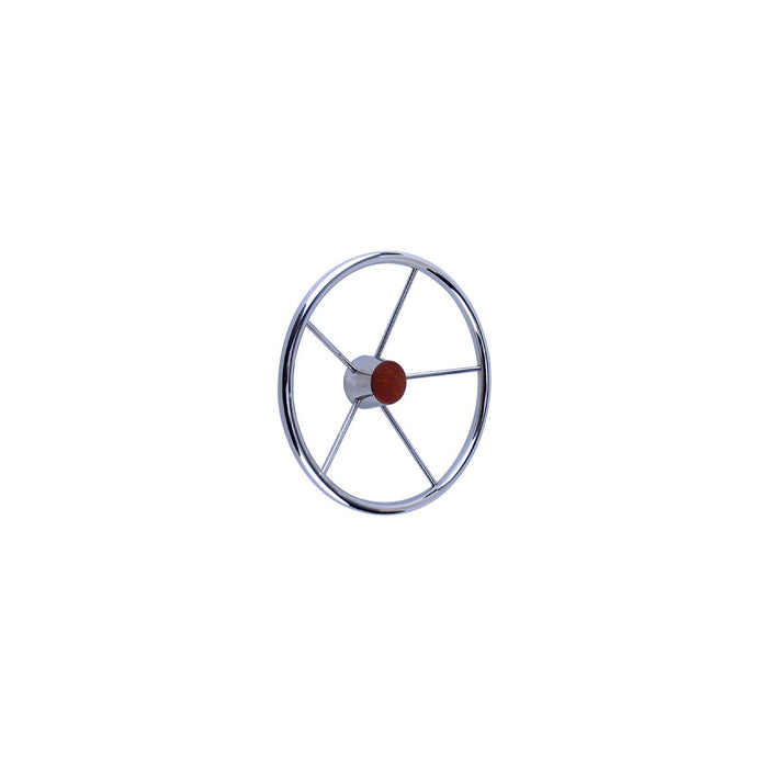 Seachoice 28551 5 Spoke 15" SS Destroyer Steering Wheel w/ Genuine Teak Cap