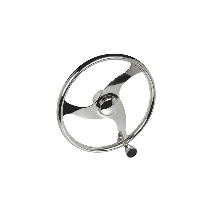 Seachoice 28611 3 Spoke Stainless Steel Steering Wheel w/Turning Knob