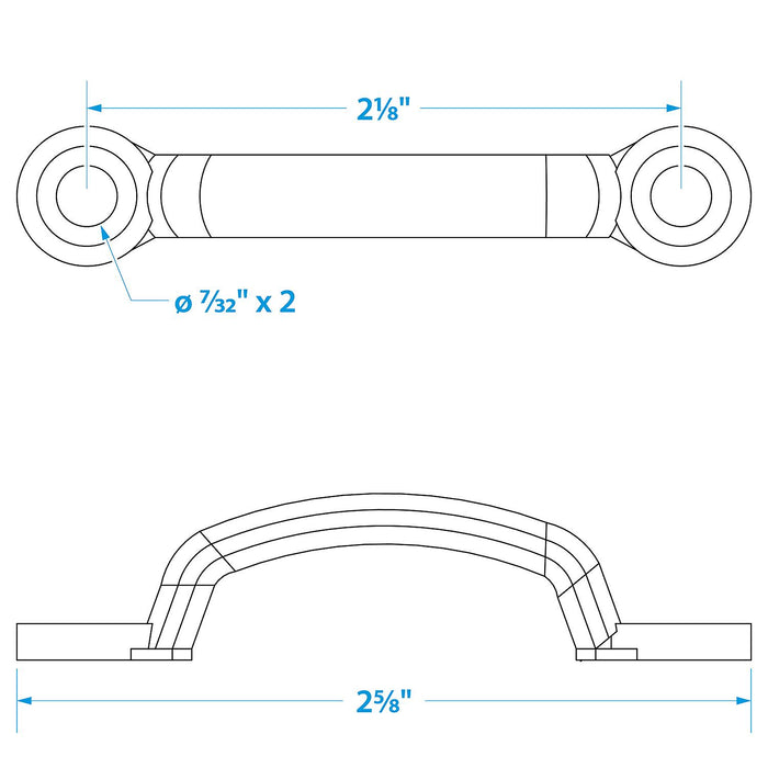 Seachoice 28841 Nickel Plated Brass Wire Eye Straps (2 Per Pack0