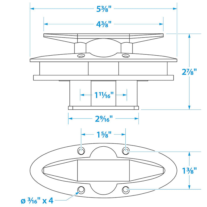 Seachoice 50-30061 Stainless Steel Flush Pull Up Cleat