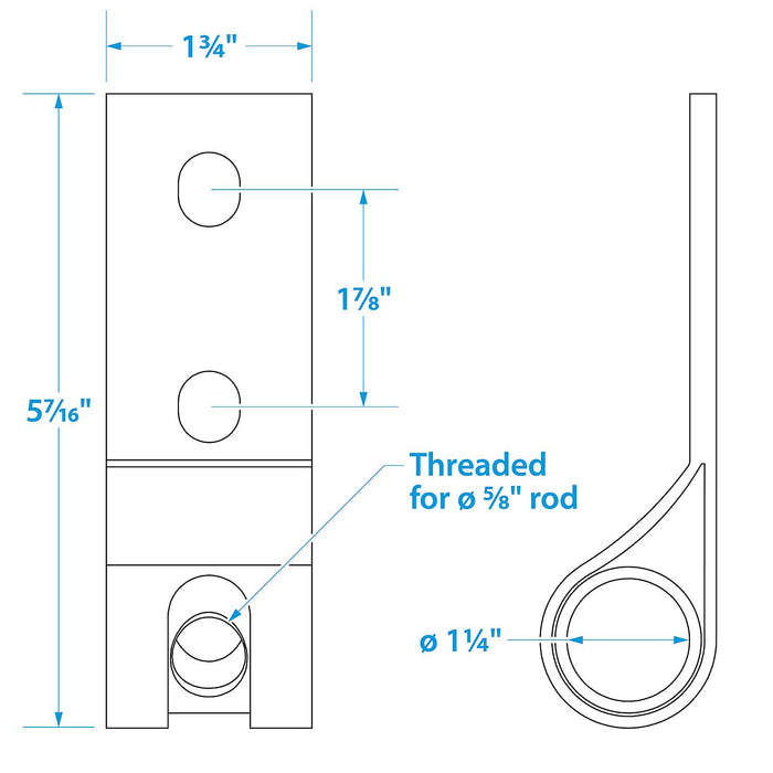 Seachoice 30201 SS Lifting Eye Adapter Plate for Use w/ 30231 & 30241