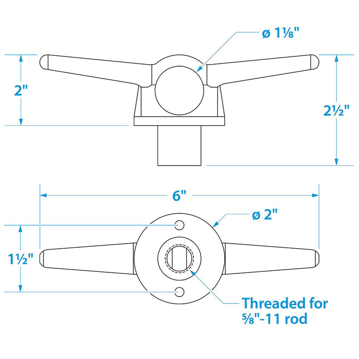 Seachoice 30241 Stainless Steel Lifting Ring With Cleat 6" With 1-1/8" Eye