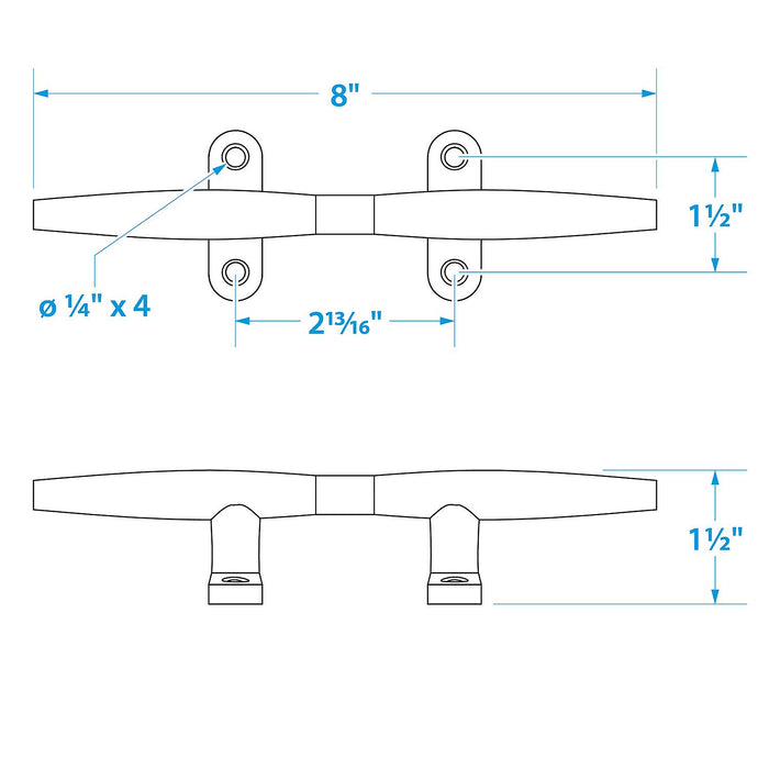 Seachoice 30261 Stainless Steel Hollow Base Cleat
