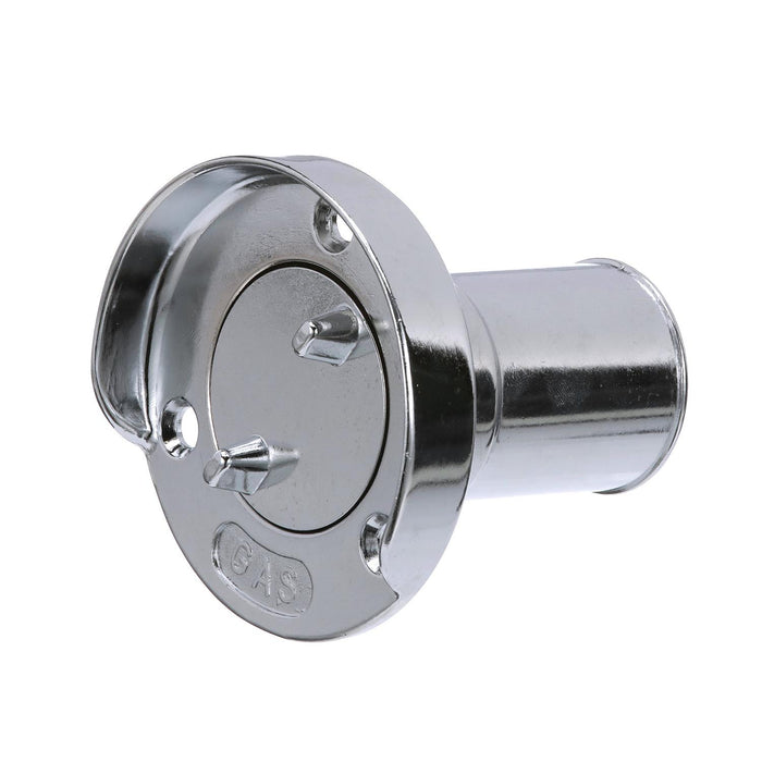 Seachoice 32041 Chrome Plated Zinc Gas Deck Fill w/ Cap (Beaded Chain Tether), for 1-1/2" Hose