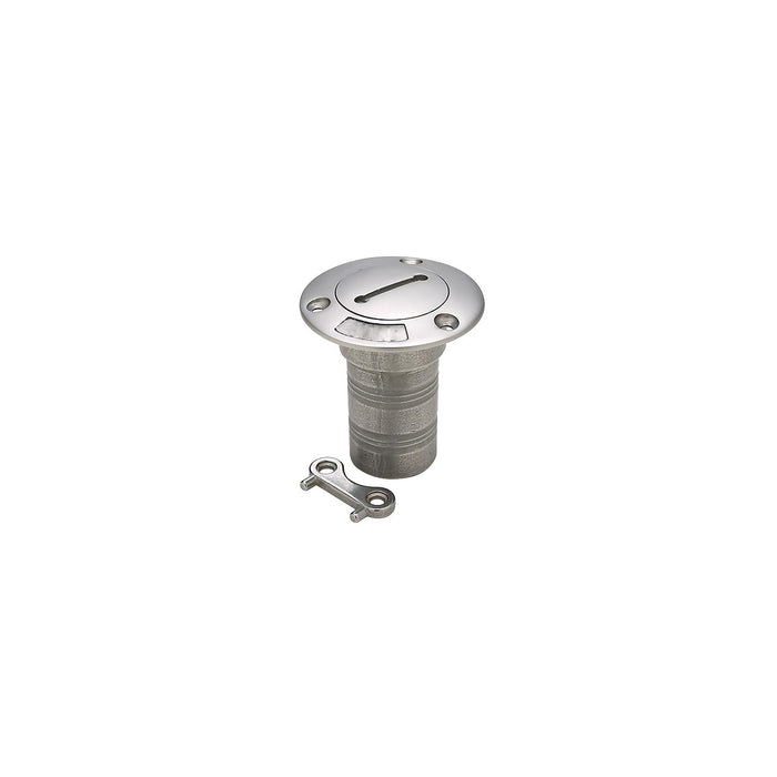 Seachoice 32281 SS Deck Fill w/ Cap (Chain Tether) for 1-1/2" Hose