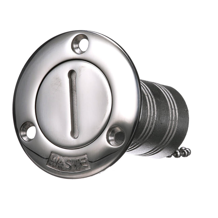 Seachoice 32281 SS Deck Fill w/ Cap (Chain Tether) for 1-1/2" Hose