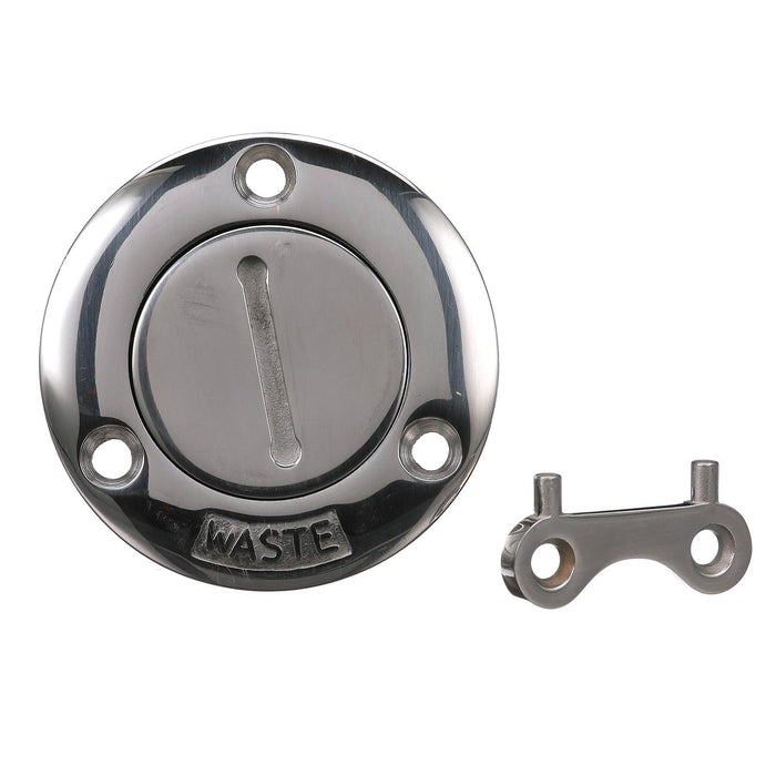 Seachoice 32281 SS Deck Fill w/ Cap (Chain Tether) for 1-1/2" Hose
