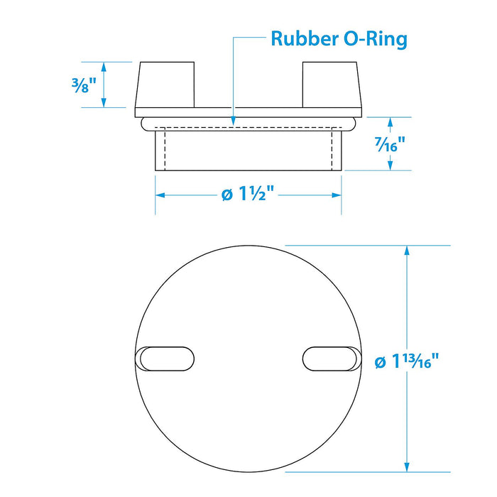 Seachoice 32501 Plastic Replacement Cap for Deck Fill 32011 & Perko 1313/1314, Series
