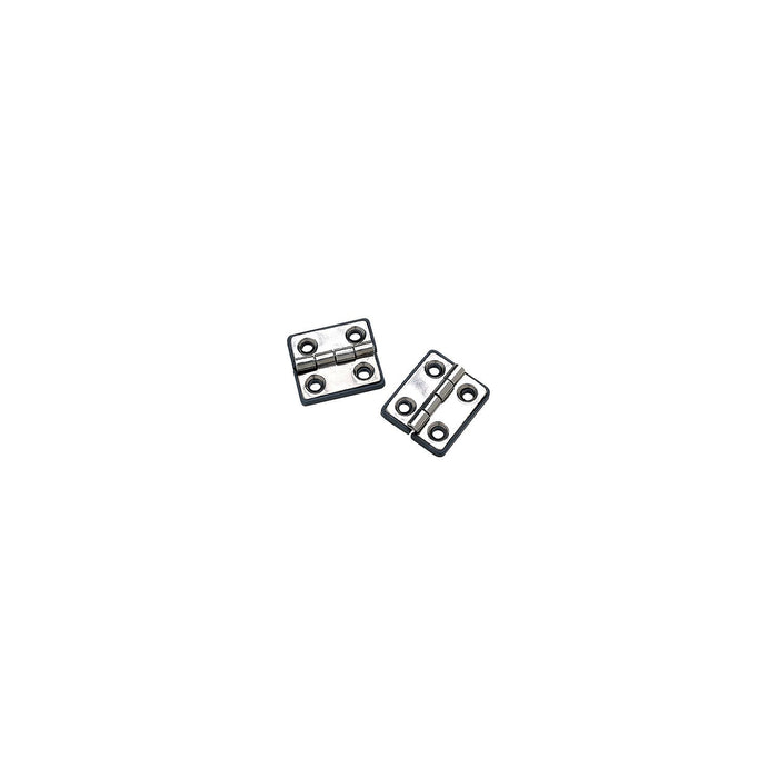 Seachoice 33951 (2) 1-5/16" x 1-1/2" Polished SS Butt Hinges w/ Black Nylon Base, Plate